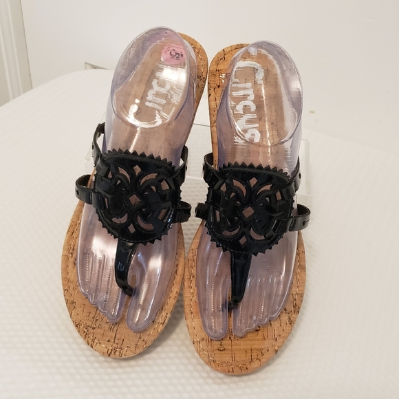 Circus by Sam Edelman Rocky Platform Wedge Shoes, Black, Size 9M - Picture 1 of 12